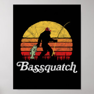 Poster Bquatch! Retrô Exterior Engraçado Pé-Grande