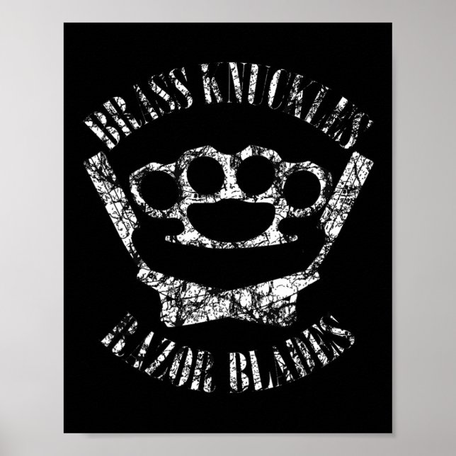 Poster Br Knuckles E Lâminas De Razor - Boxing E Barber T (Frente)