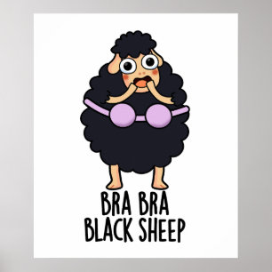 Poster Bra-bra Black Sheep Funny Animal Pun