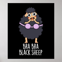 Bra-bra Black Sheep Funny Animal Pun Dark BG