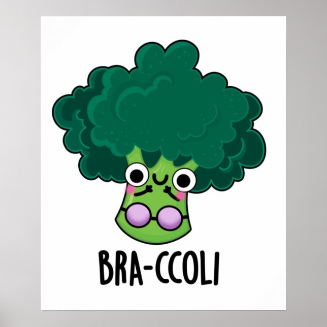 Poster Bra-ccoli Funny Veggie Broccoli Bra Pun (Frente)