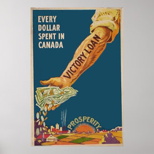 Póster Braço patriótico canadense da prosperidade de WW