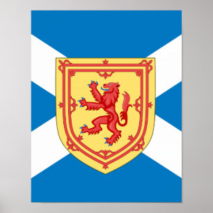 Poster Braços e bandeira reais de Scotland