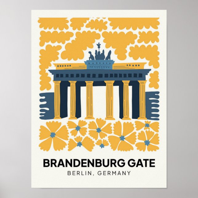 Poster Bradenburg Gate Berlin abstrato viagem da floricul (Frente)