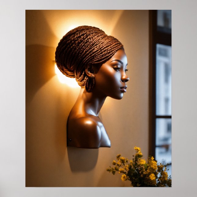 Poster "Braids in Bloom: 3D Wall Sconce Delight" (Frente)