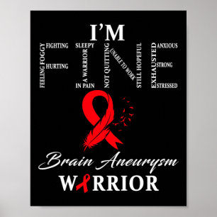 Poster Brain Aneurysm Warrior Eu estou bem