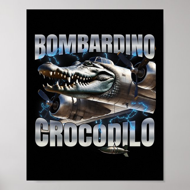 Poster Brainrot Bombardino Crocodilo Italiano (Frente)