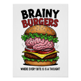 Póster Brainy Burgers Glossy Poster