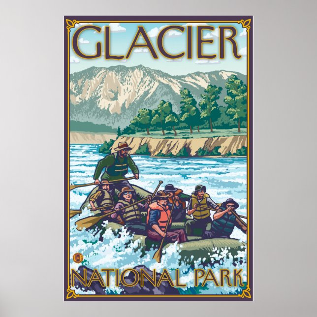 Póster Branca de Água - Parque Nacional Glacier, MT (Frente)