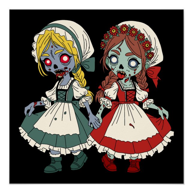 Póster Branca de Neve e Rosa Vermelha Zumbi (Frente)