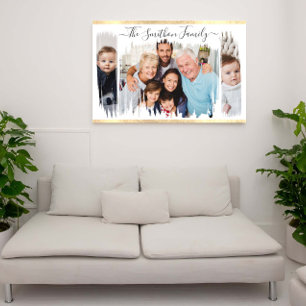 Poster Branca e Dourada moderna elegante adicione sua fam