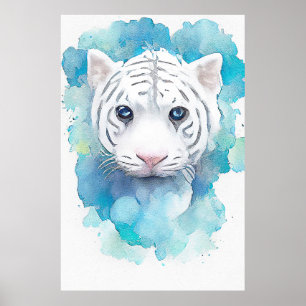 Poster Branca Tigre Natureza Selvagem Animal