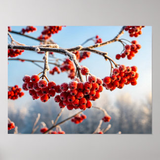 Poster Branch of vibrant red berries