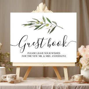 Poster Branch Verde de Cor de Água Simples