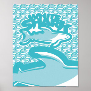 POSTER BRANCO/ BLANCO TIBURON/TUBARÃO POR MASANSER