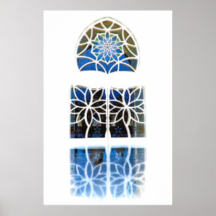 Poster Branco da janela 1 do vestíbulo da mesquita