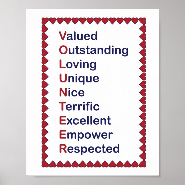 Poster Branco da Tipografia Vermelha e Azul do Vol (Frente)