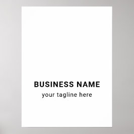 Poster Branco do logotipo simples de empresa personalizad