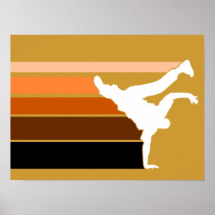 Poster branco do orgn do inclinação de BBOY