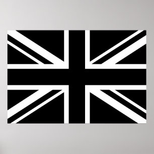 Poster Branco do preto da bandeira de Inglaterra