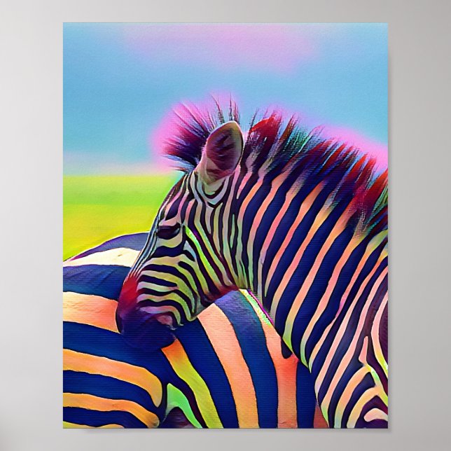 Poster branco-preto-zebra africano (Frente)