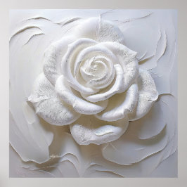 Poster Branco sobre Branco - Rosa Esculpida