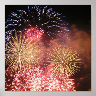 Póster Branco vermelho e boom