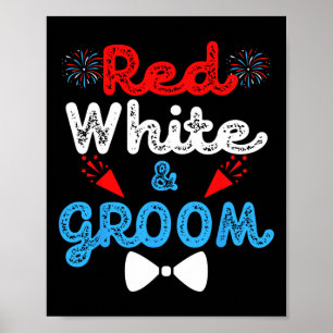Poster Branco Vermelho E Festa de casamento Engraçada De 