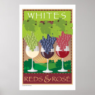 Póster Brancos, vermelhos, & Rosé-Impressão
