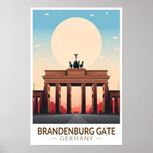 Poster Brandenburg Gate Alemanha Viagem Art Vintage