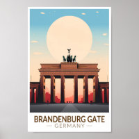 Brandenburg Gate Alemanha Viagem Art Vintage
