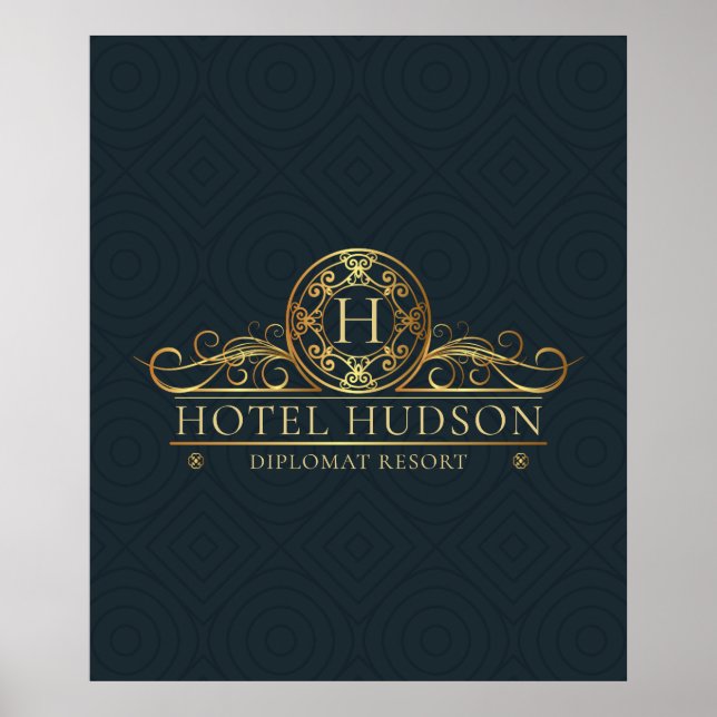 Poster Branding do Hotel Luxury (Frente)