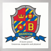 Brandon boys name significa heraldry shield letter
