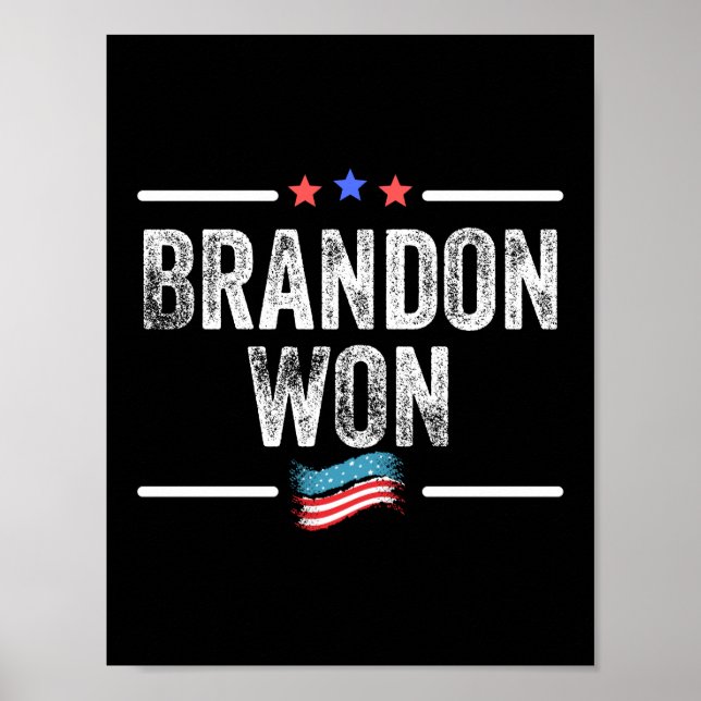 Poster brandon ganhou, brandon ganhou engraçado, brandon  (Frente)