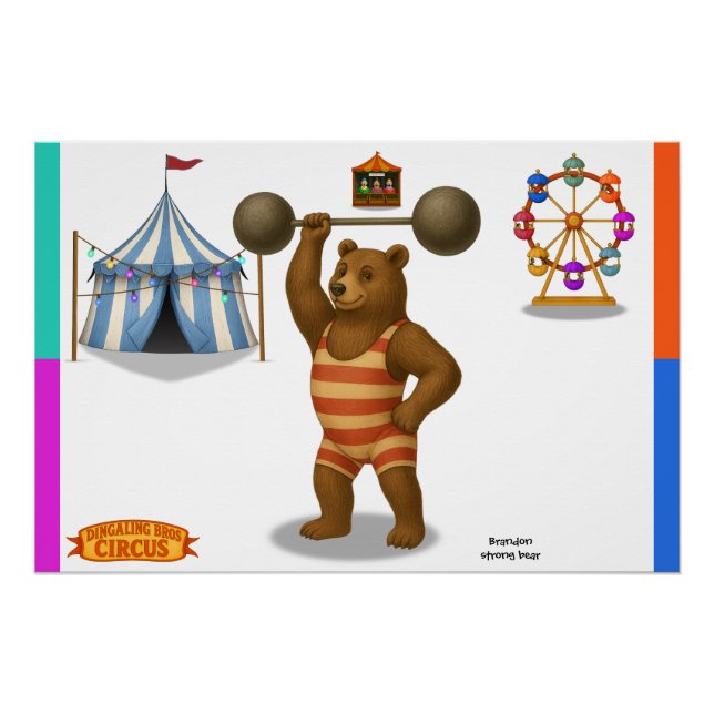 Póster Brandon, urso forte (Frente)
