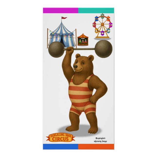 Póster Brandon, urso forte (Frente)