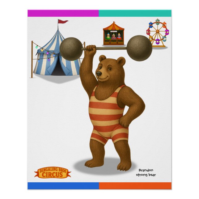 Póster Brandon, urso forte (Frente)