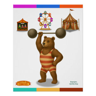 Póster Brandon, urso forte do circo