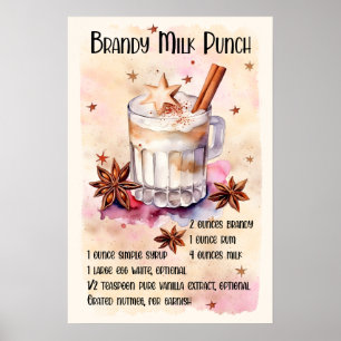 Poster Brandy Milk punch receitas de natal bar