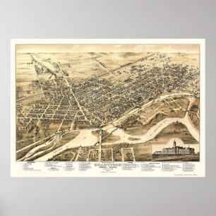 Poster Brantford, SOBRE, mapa panorâmico de Canadá - 18
