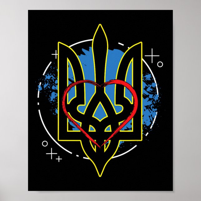 Poster Brasão da Ucrânia Cossaco Ucraniano Ucraniano (Frente)