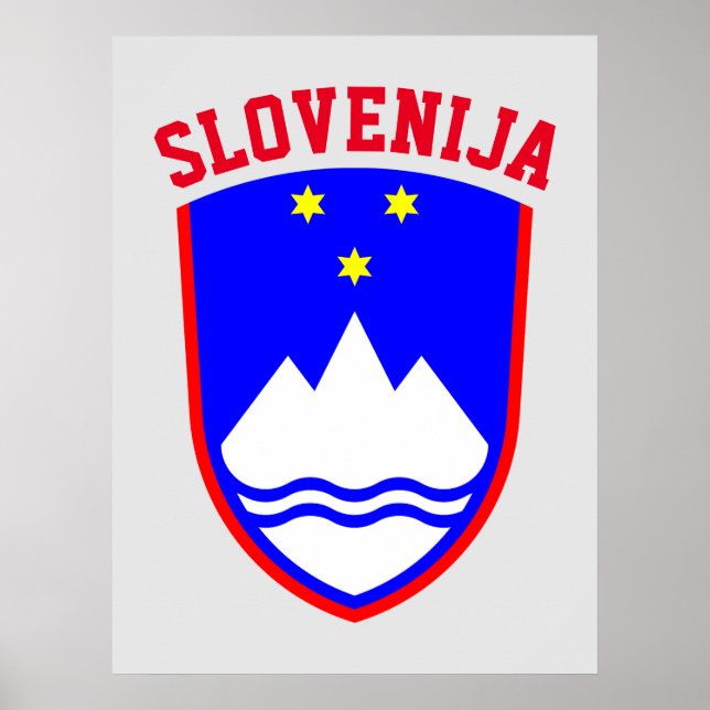 Poster Brasão de Armas da ESLOVÊNIA (Frente)