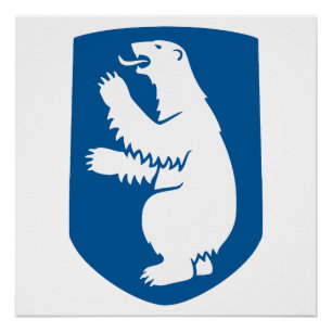 Póster brasão de armas da Groenlândia país símbolo emblem