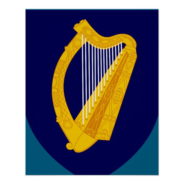 Póster Brasão de armas da Irlanda (Frente)