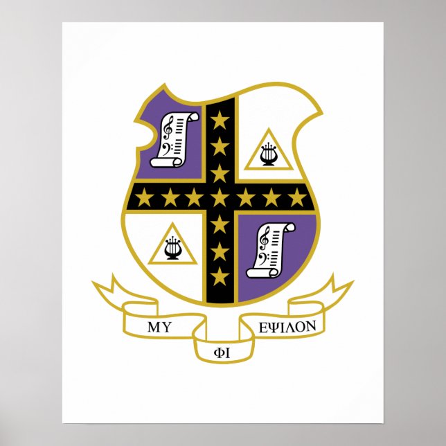 Poster Brasão de Armas da Mu Phi Epsilon (Frente)