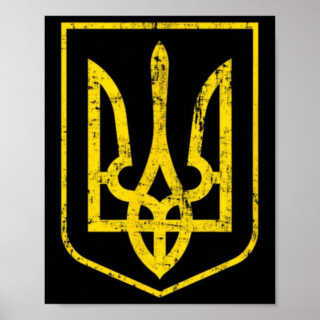 Poster Brasão de Armas da Ucrânia 4  (Frente)