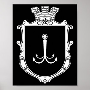 Poster Brasão de Armas de Odesa Odessa Ucrânia Bandeira U