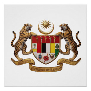 Póster brasão de armas do país malaquia símbolo emblema b