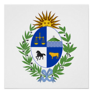 Póster brasão de armas do país Uruguai símbolo emblema ba