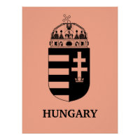 Brasão de Armas Húngaro Arte Monocromática Contemp